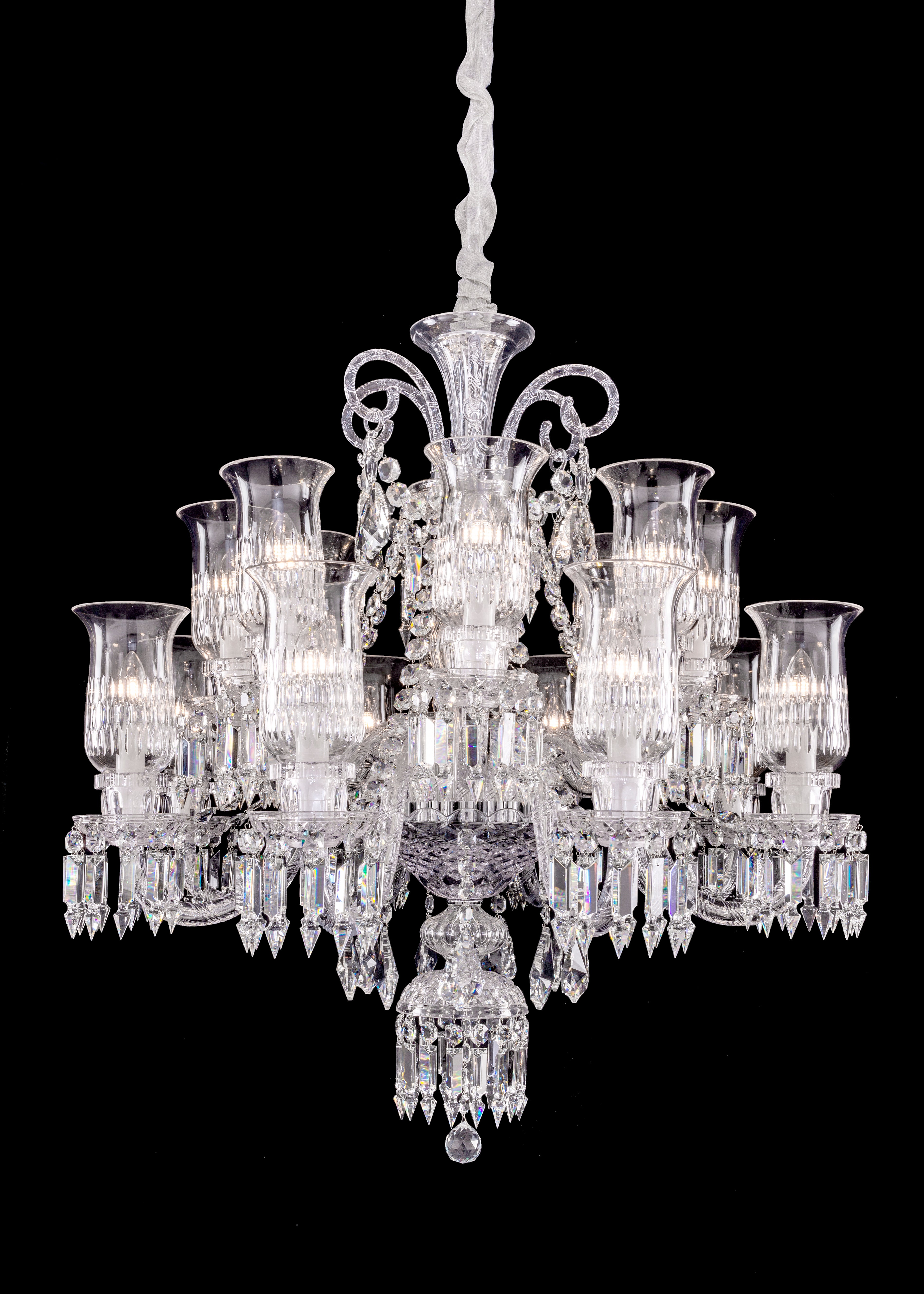 Luxury Elegant Floral Lampshade Crystal Chandelier for Low-ceiling/Apartment