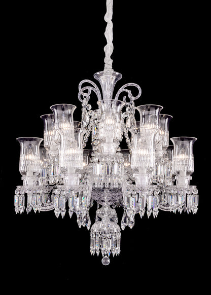 Luxury Elegant Floral Lampshade Crystal Chandelier for Low-ceiling/Apartment
