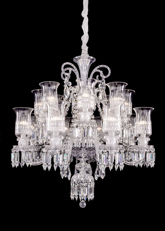 Luxury Elegant Floral Lampshade Crystal Chandelier for Low-ceiling/Apartment