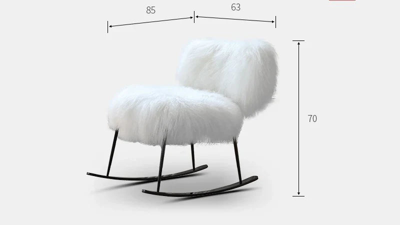 Scandinavische stijl nertsenbont balkon schommelstoel