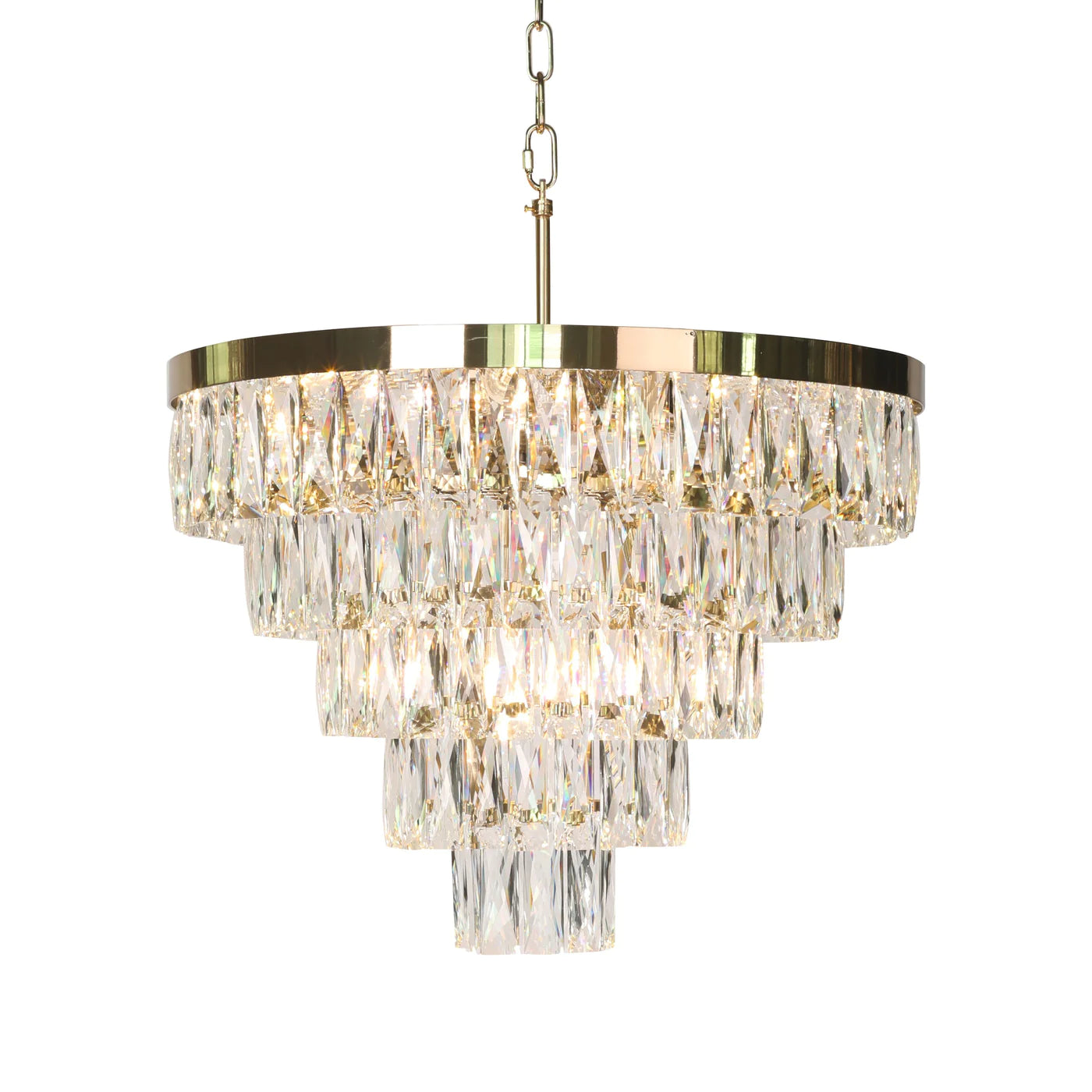 Rylight 5/7/10-Tier High Quality Crystal Chandelier with Gold Finish