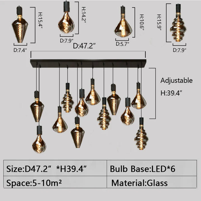 Rylight 6/8/10/12-Light Nordic Minimalist Dimmable LED Chandelier/Pendant