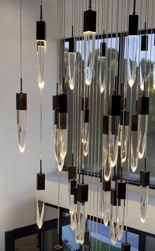 مصباح السقف المستدير/المستطيل الحديث والفاخر من Rylight باللون الأسود