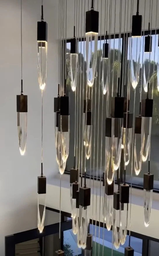 مصباح السقف المستدير/المستطيل الحديث والفاخر من Rylight باللون الأسود