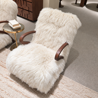 Aveline Ivory Lamb Wool Lounge Chair