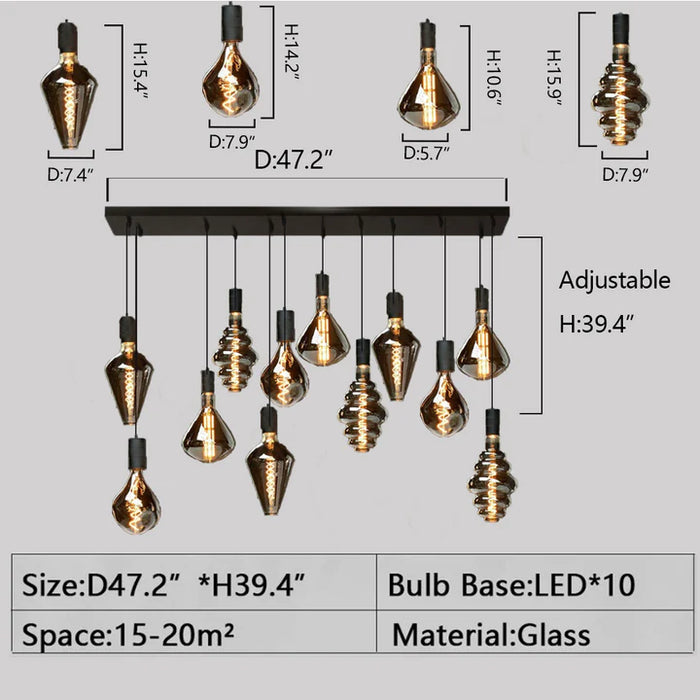 Rylight 6/8/10/12-Light Nordic Minimalist Dimmable LED Chandelier/Pendant