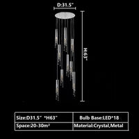 Rylight 7/9/12/18/21/27/38-Light Italian Modern Creative Silver Pendant Light Fixture