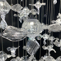 ثريا كريستالية من Rylight على الطراز الحديث تشبه المروحة