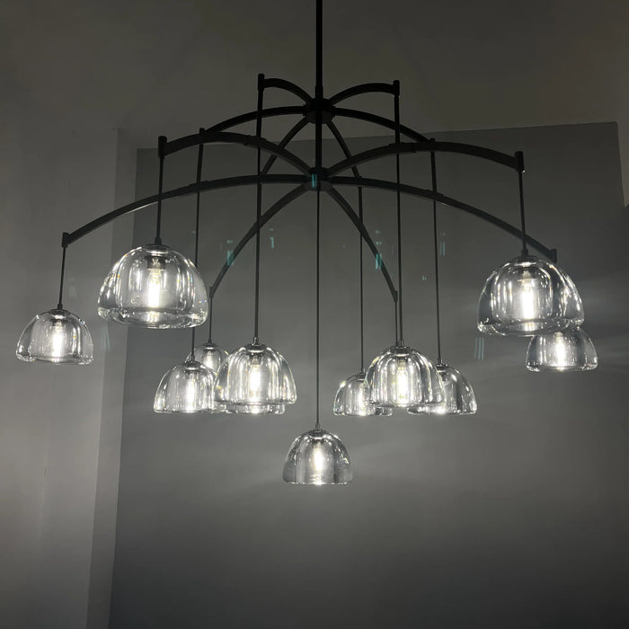 Modern Round Raindrop Glass Chandelier