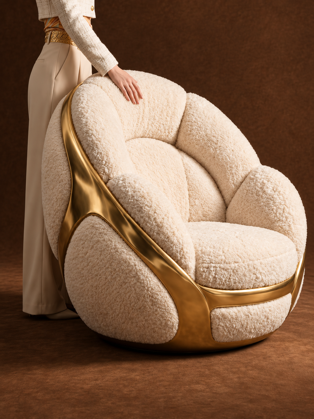 Artful Eggshell Lounge Chair