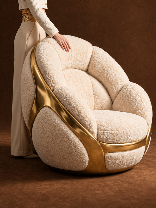 Artful Eggshell Lounge Chair