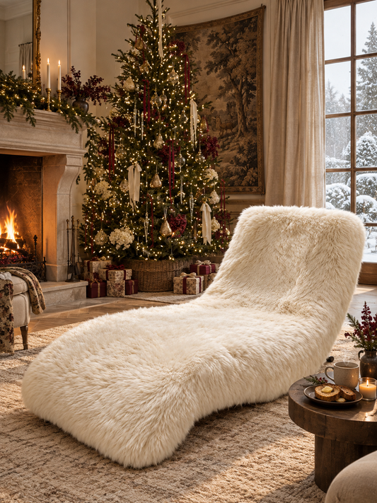 Nivelle Ivory Sculptural Chaise Lounge