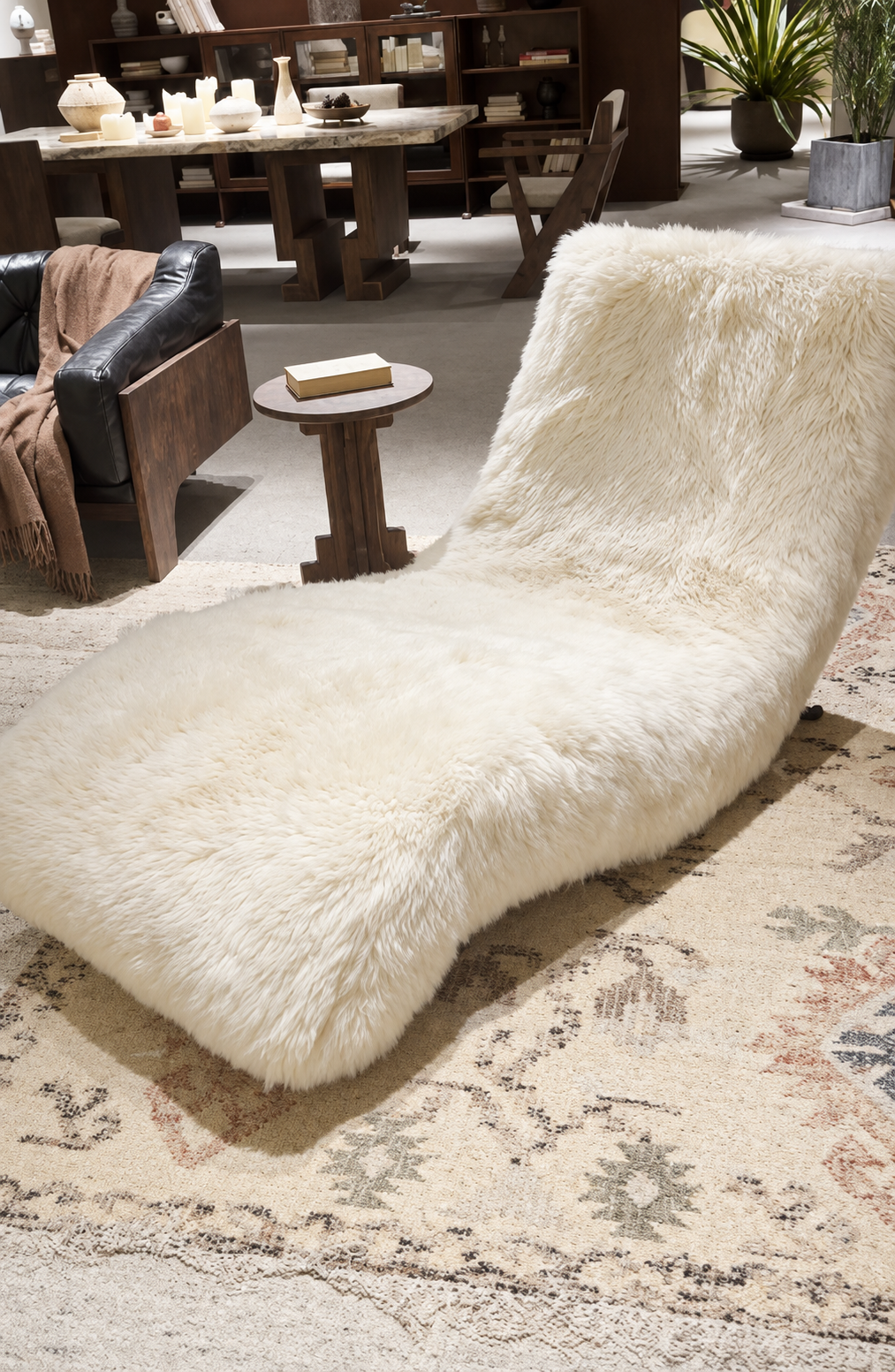 Nivelle Ivory Sculptural Chaise Lounge
