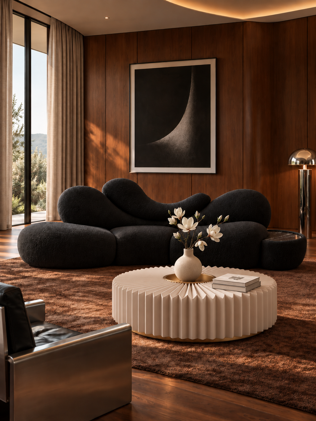 Nocturne Sculptural Bouclé Sofa