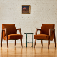Burgundy Velvet Walnut Accent Chair