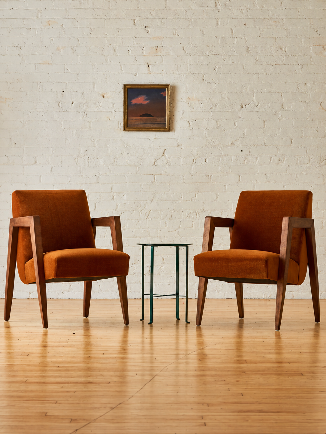 Burgundy Velvet Walnut Accent Chair