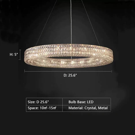 Rylight 25.6 "/ 31.5" / 39.4 "/ 59" ثريا دائرية كريستالية حديثة
