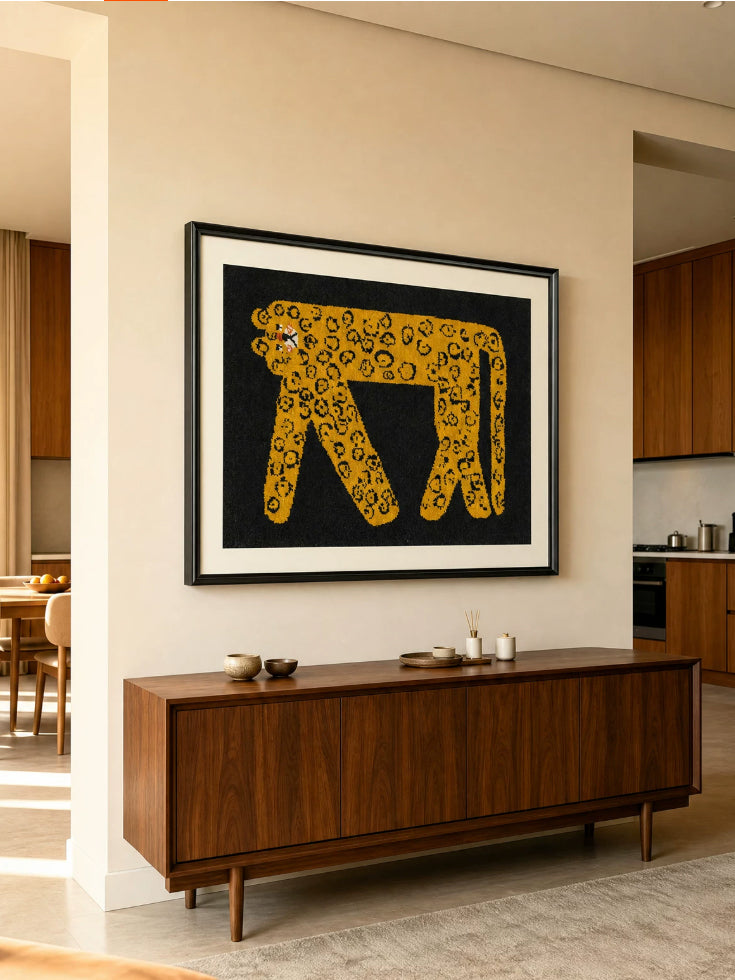 Pixel Cheetah Hand-Tufted Wool Wall Art