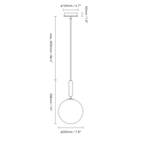 Rylight 1/3/6/13-Globes helder/wit glazen hangende kroonluchter 