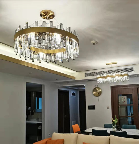 Rylight Luxury&Modern Round Ring Crystal Chandelier