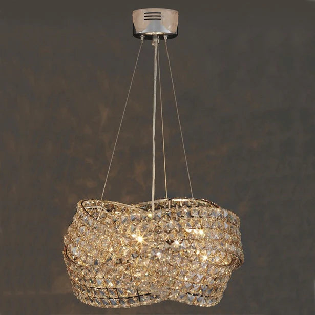 ثريا كريستال مستديرة Rylight 6/8-Light باللون الذهبي/الكروم