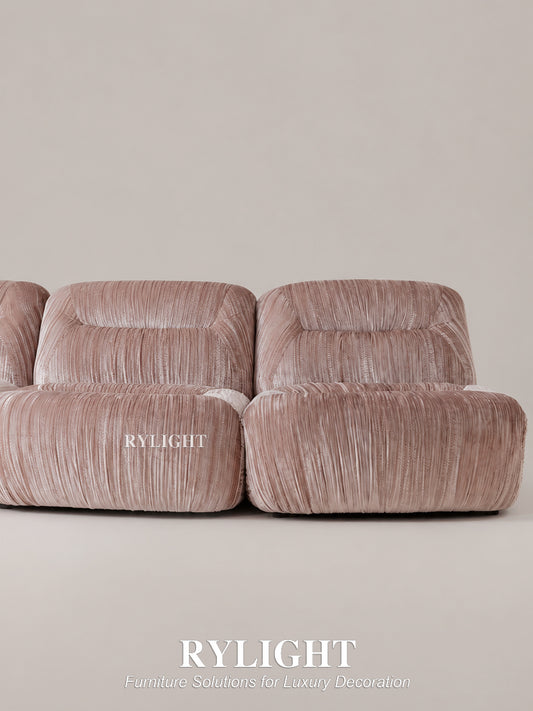 Pompadour French Vintage Velvet Modular Sofa