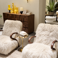 Aveline Ivory Lamb Wool Lounge Chair