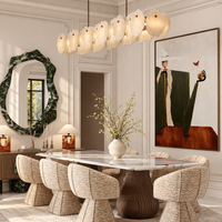 French style Petal Sculptural Alabaster Chandelier