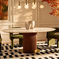 Vintage Belluno Carrara Marble Dining Table