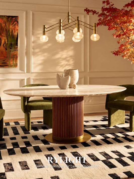 Vintage Belluno Carrara Marble Dining Table