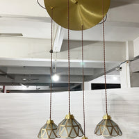 French Petal Amber Glass Cluster Chandelier