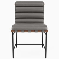 Bouclé/lederen eetkamerstoelen