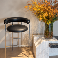 The Gentleman Sculptural Leather Bar Stool