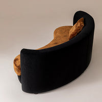Lagom Mid‑Century Curved Luxury Upholstered Sofa for Living Room