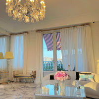 Elegant Crystal Chandelier Ceiling Light for Living Room Dining Room Fabric Lampshade