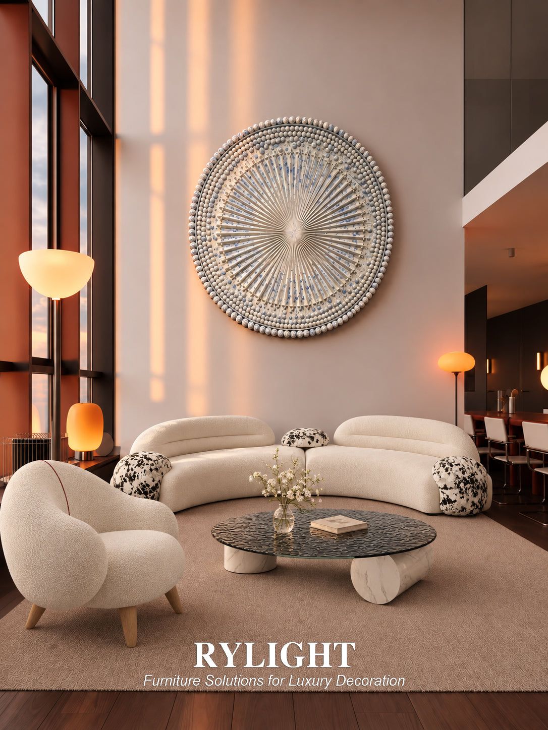 Celestial Radiance Hand-Carved Wall Sculpture