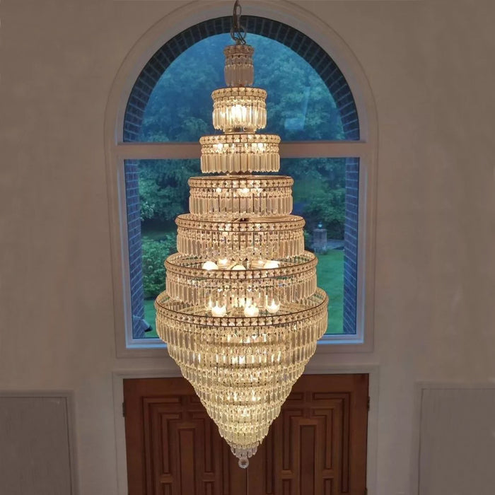 Rylight 11-Tier  Extra Large Crystal Chandelier in Chrome Finish