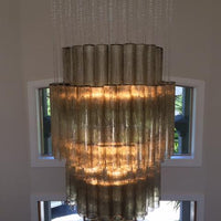 ثريا زجاجية أنبوبية على الطراز الإيطالي من Rylight 4/6-Tier مع لمسة نهائية من الكروم