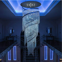 Rylight Cascade Spiral Tassel Crystal Chandelier