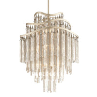 Rylight postmoderne kroonluchter met holle kristallen buis en kwastjes