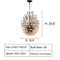Rylight moderne mode artistieke kristallen kralen boeket kroonluchter