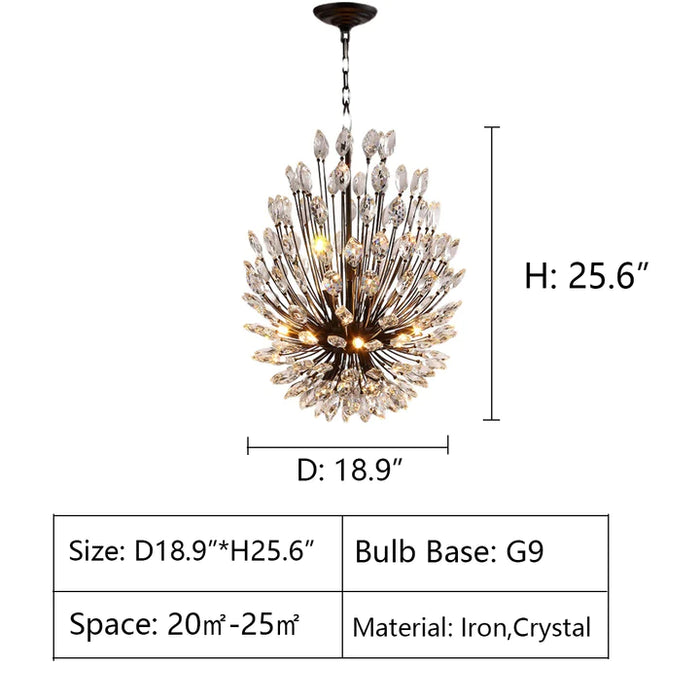 Rylight Modern Fashion Artistic Crystal Bead Bouquet Chandelier