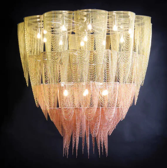 Rylight 13/19-Light Extra Large Creative Multi-tiered Personalized Tassel Chandelier