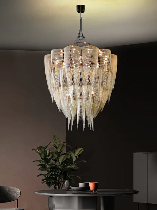 Rylight 13/19-Light Extra Large Creative Multi-tiered Personalized Tassel Chandelier
