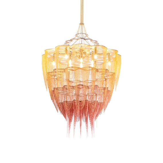 Rylight 13/19-Light Extra Large Creative Multi-tiered Personalized Tassel Chandelier