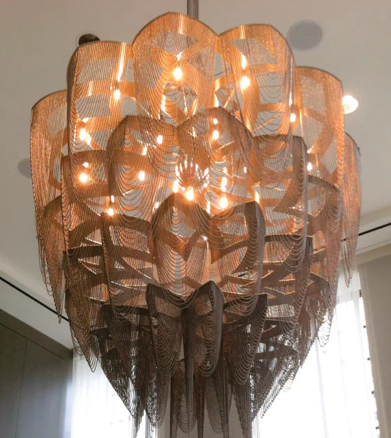 Rylight 13/19-Light Extra Large Creative Multi-tiered Personalized Tassel Chandelier