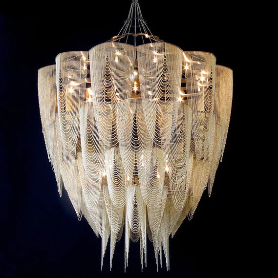 Rylight 13/19-Light Extra Large Creative Multi-tiered Personalized Tassel Chandelier