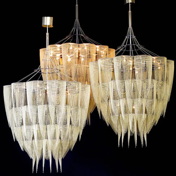 Rylight 13/19-Light Extra Large Creative Multi-tiered Personalized Tassel Chandelier