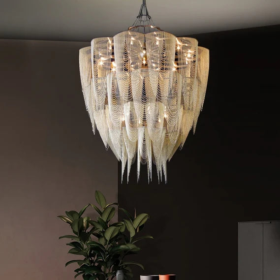 Rylight 13/19-Light Extra Large Creative Multi-tiered Personalized Tassel Chandelier