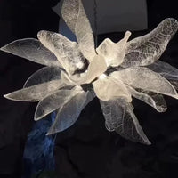 Rylight Flush Mount/Round/Linear Bionic Resin Leaves Chandelier